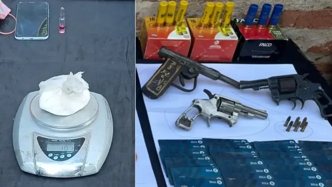 Cocaína y armas secuestradas durante allanamientos en Colonias Unidas