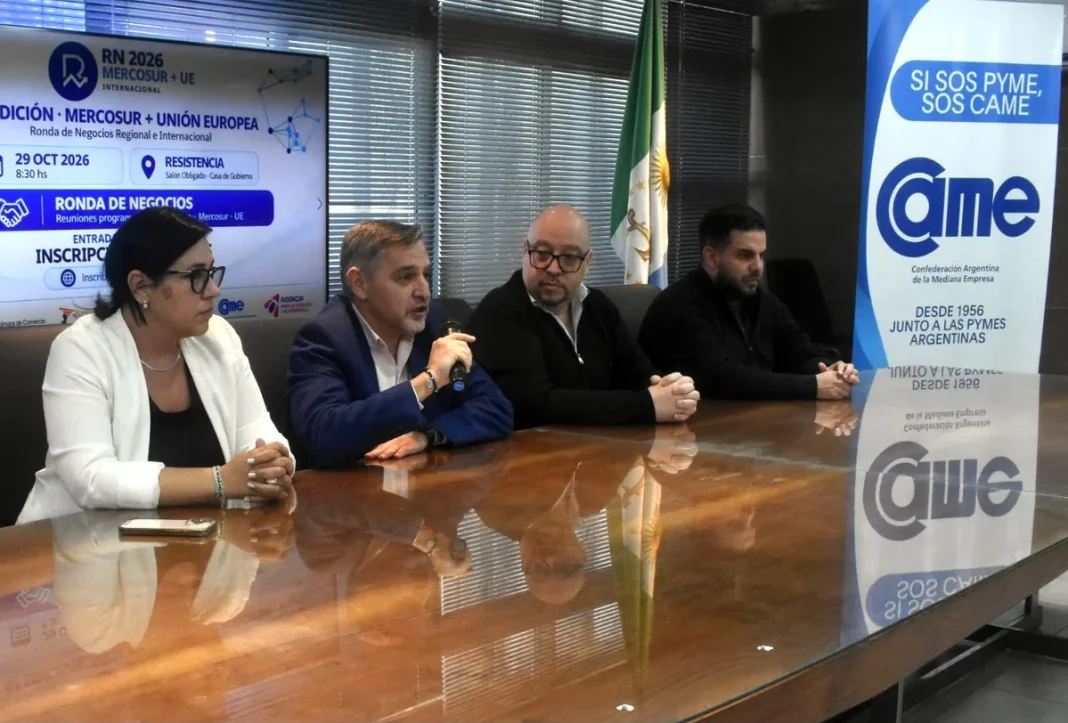 Autoridades y representantes del sector privado durante la presentación de la IV Ronda Internacional de Negocios.